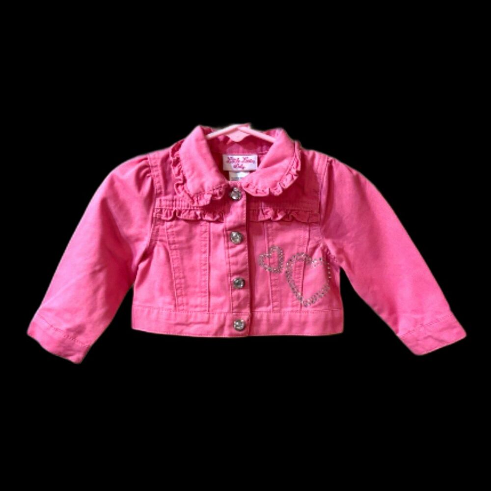 Little Lass Baby Pink Denim Jacket ~ Size 12 Mo.